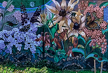 card house mural flowers closeup 1 3